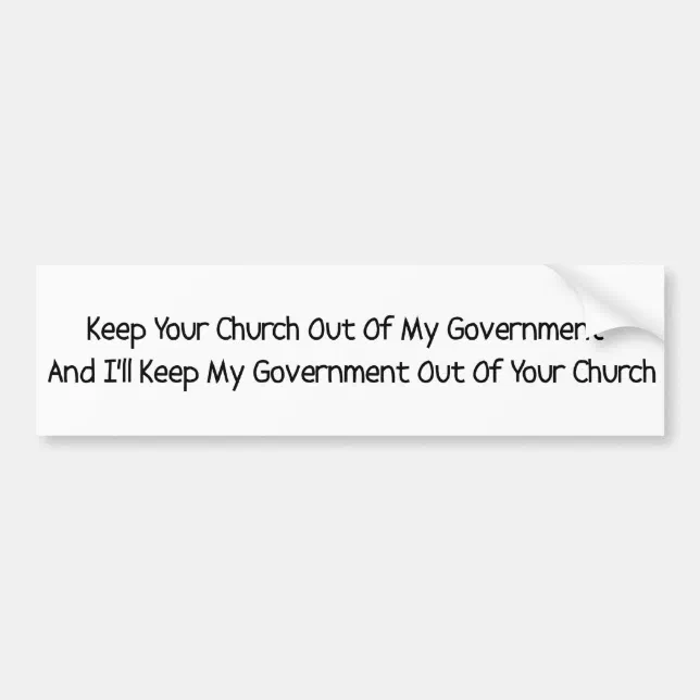 Church State Separation Bumper Sticker | Zazzle