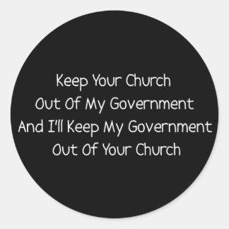 Church State Separation Classic Round Sticker