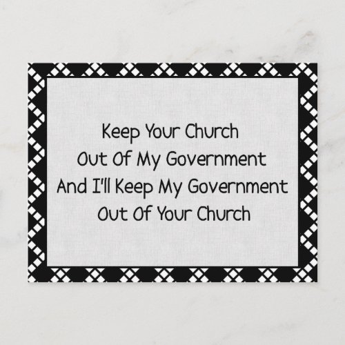 Church State Separation Postcard