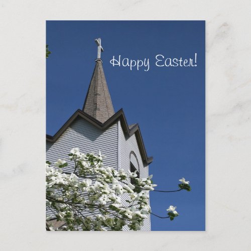 Church Steeple and Dogwood Postcard