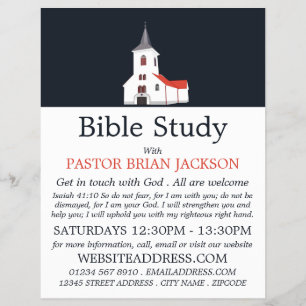 Church Steeple, Christian Bible Class Advert Flyer