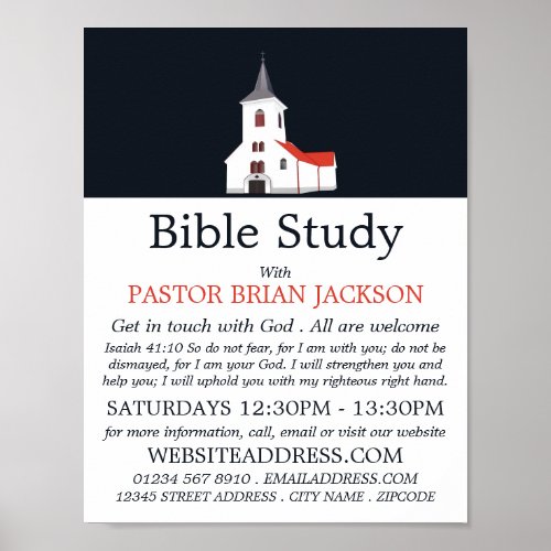 Church Steeple Christian Bible Class Advert Poster