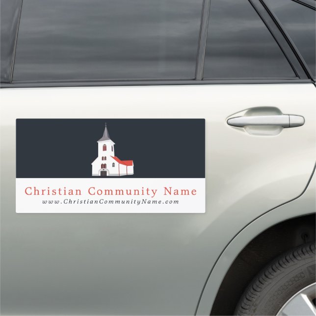Church Steeple, Christianity, Religious Car Magnet (In Situ)
