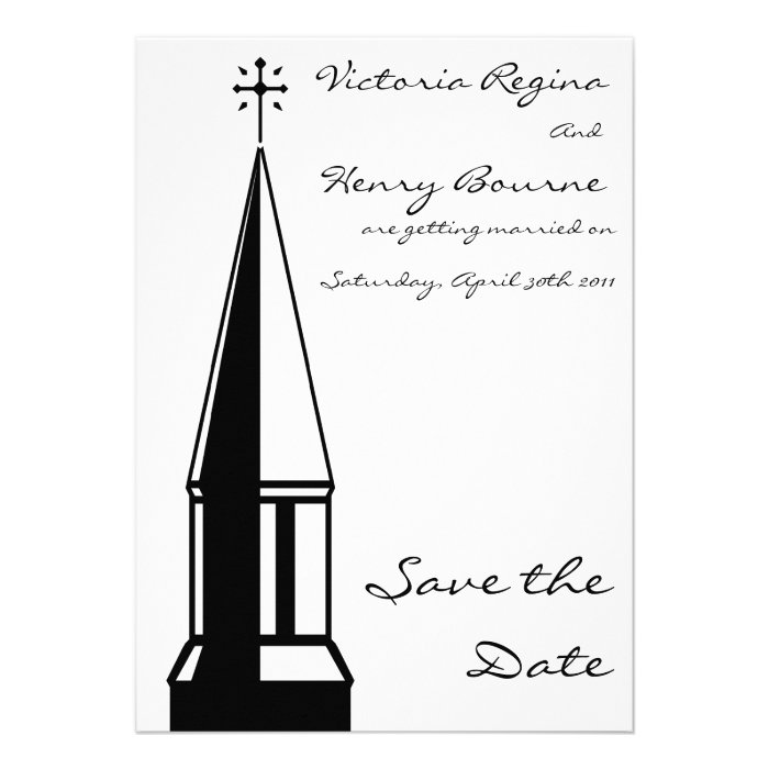 Church Steeple Save the Date Invitation