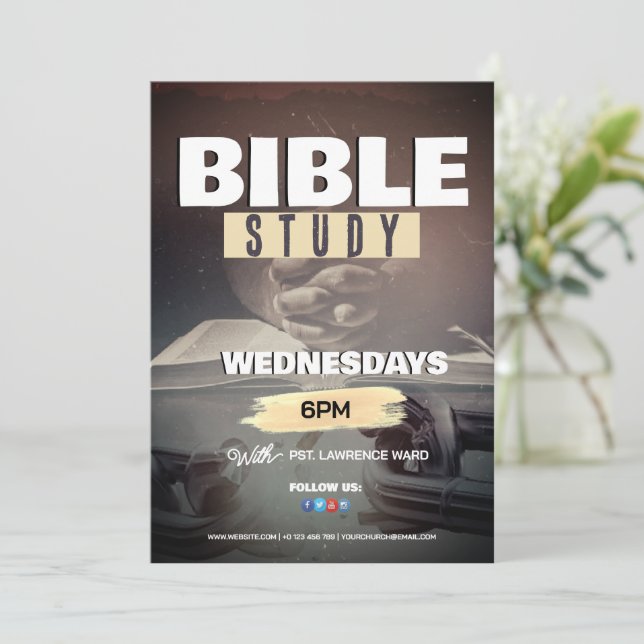 Church Sunday Service Customizable Flyer Design  Invitation (Standing Front)