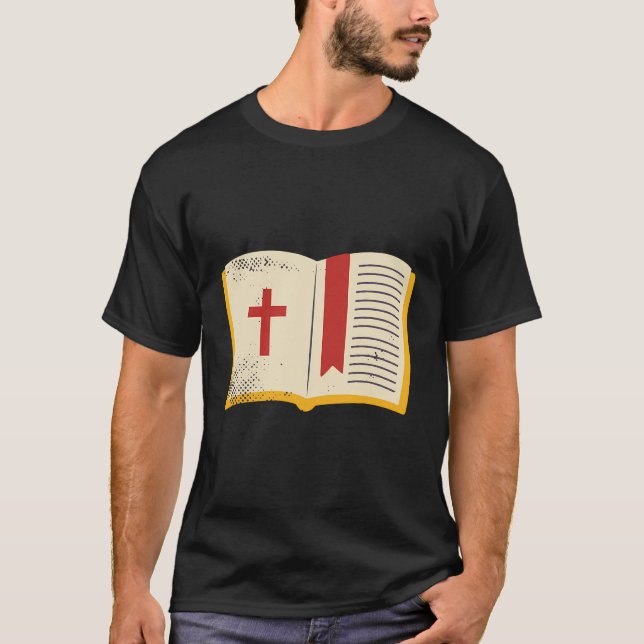 Church Symbols Cross Book T-Shirt (Front)