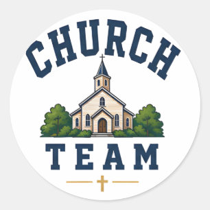 Church Team Logo for Volunteer Apparel Classic Round Sticker