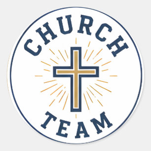 Church Team Logo for Volunteer Ministry Apparel Classic Round Sticker