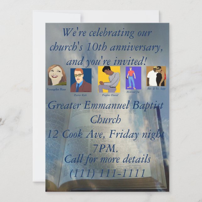 Church tenth anniversary invitation (Front)