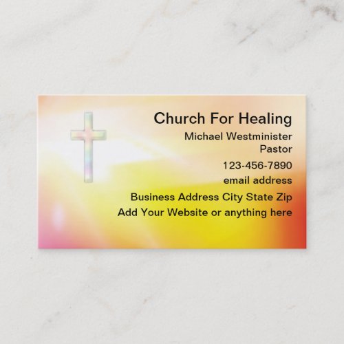 Church Theme Cross Business Card Template