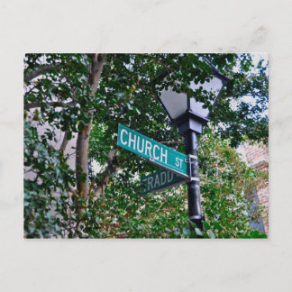 Church & Tradd St. Postcard