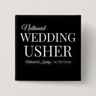 Church Usher Wedding Button