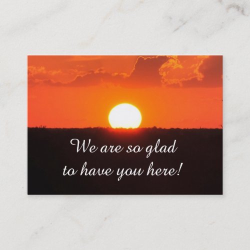 Church Visitor Sunset Card