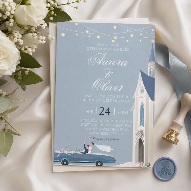 Church Wedding Invitation Blue Theme (Creator Uploaded)