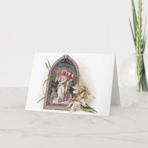 Church Window Resurrection of Christ Holiday Card