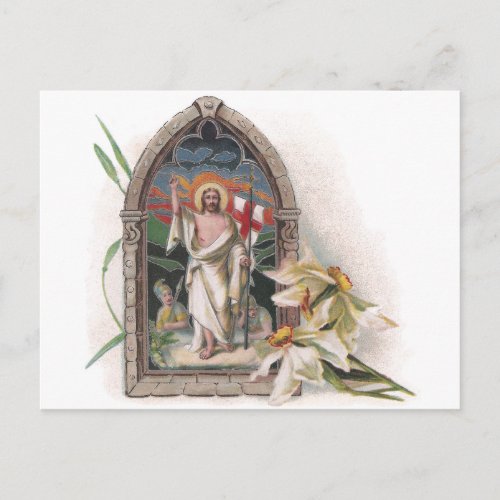 Church Window Resurrection of Christ Postcard