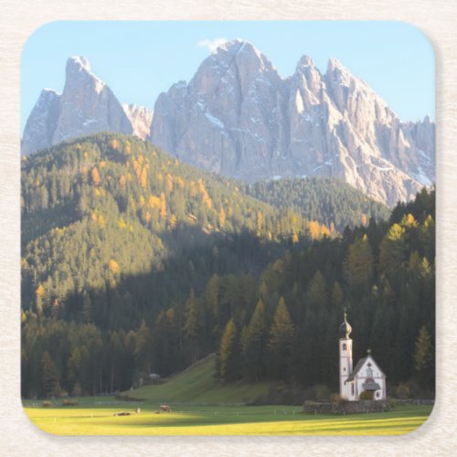 Church with Dolomites mountain coaster