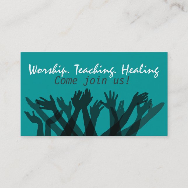 Church.Worship.Bible.Fellowship.Healing.Prayer Business Card (Front)
