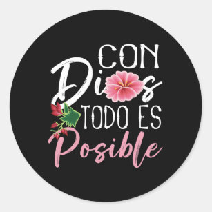 Church Youth Con Dios Todo es Posible Shirt Christ Classic Round Sticker