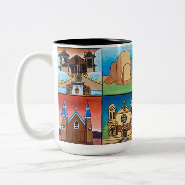 Churches of New Mexico! Original art! Two-Tone Cof Coffee Mug (Left)