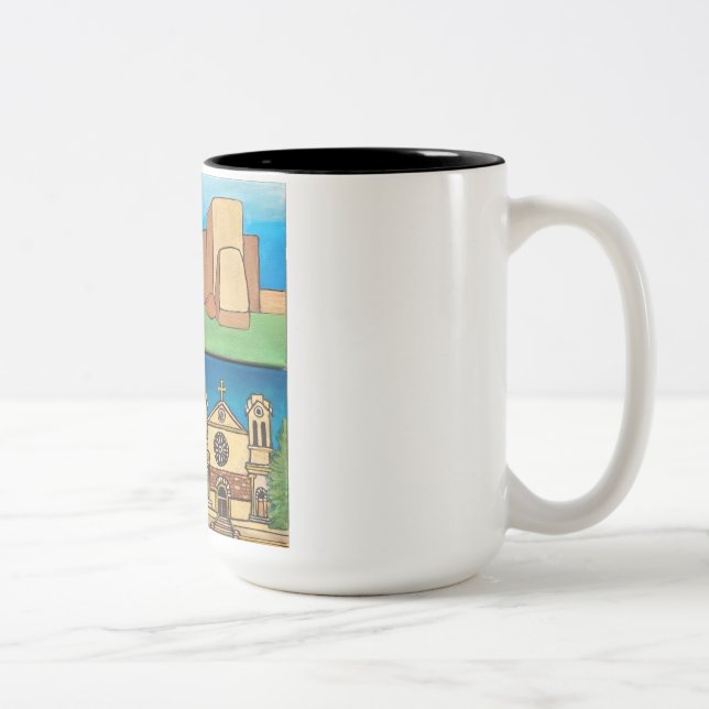 Churches of New Mexico! Original art! Two-Tone Coffee Mug (Right)