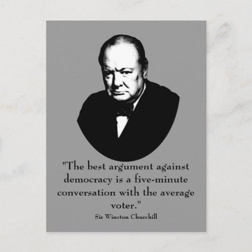 Churchill and Funny Quote Postcard