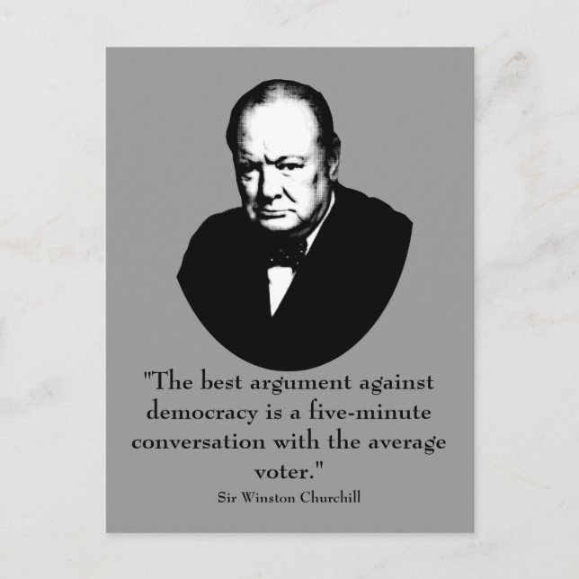 Churchill and Funny Quote Postcard (Front)