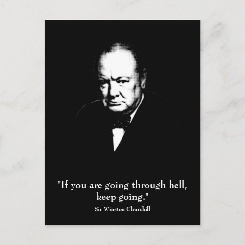 Churchill and Quote Postcard