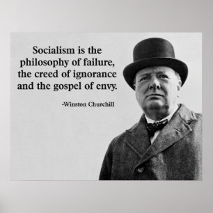 Churchill Anti-Socialism Quote Poster