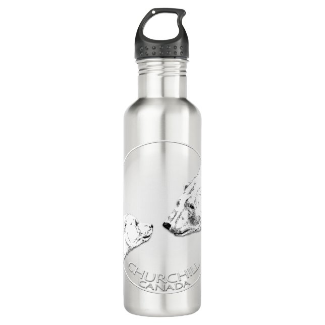 Churchill Bear Art Bear Art Stainless Steel Water Bottle (Front)