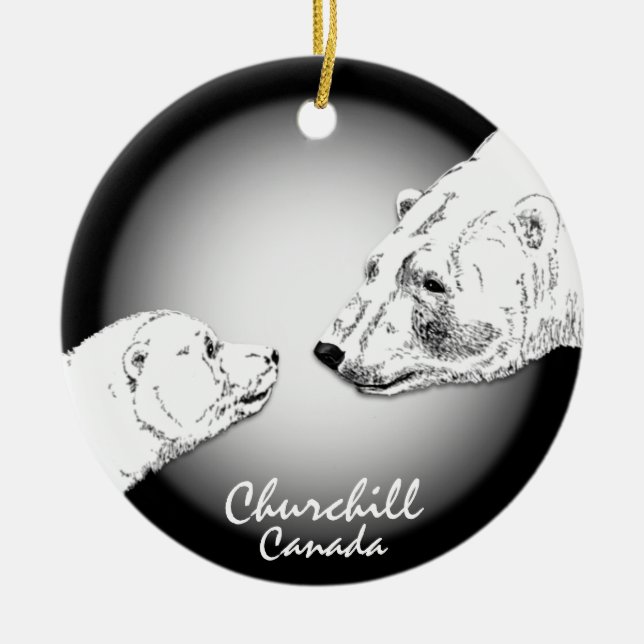 Churchill Canada Ornament Polar Bear Art Keepsake (Front)