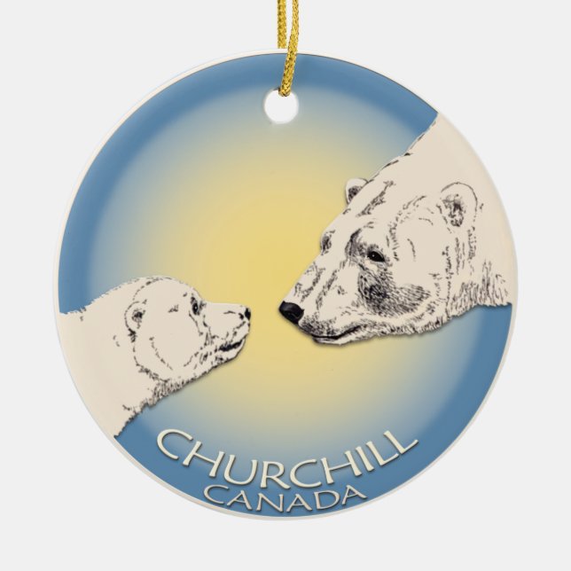 Churchill Canada Ornament Polar Bear Art Keepsake (Front)