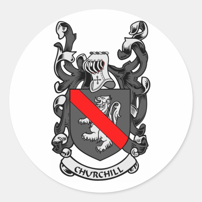 CHURCHILL Coat of Arms Classic Round Sticker (Front)