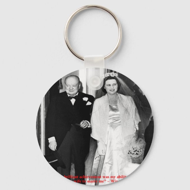 Churchill & Famous Marriage Quote Keychain (Front)