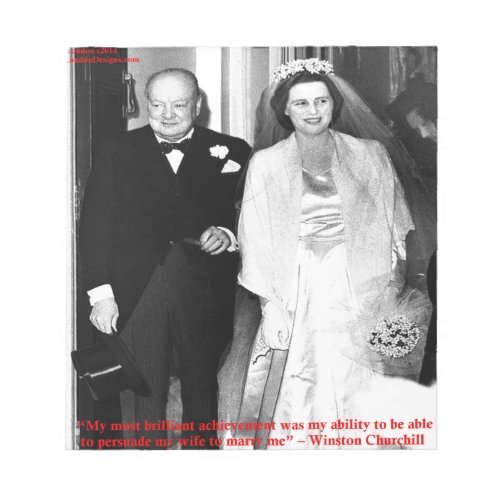 Churchill  Famous Marriage Quote Notepad