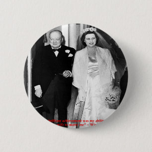 Churchill & Famous Marriage Quote Pinback Button