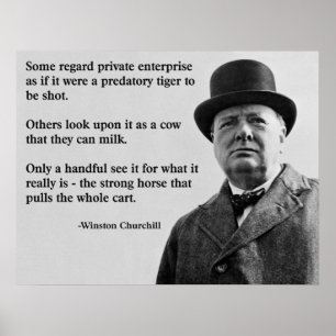 Churchill Free Enterprise Quote Poster