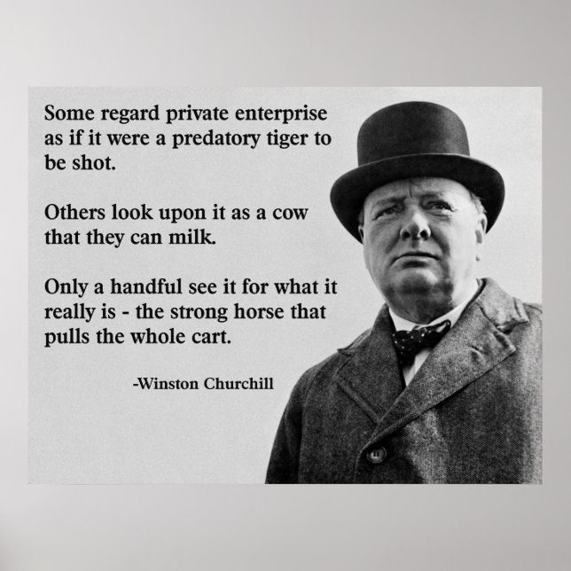 Churchill Free Enterprise Quote Poster (Front)