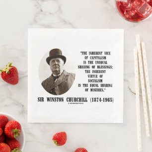 Churchill Inherent Vice Of Capitalism Virtue Quote Paper Dinner Napkins