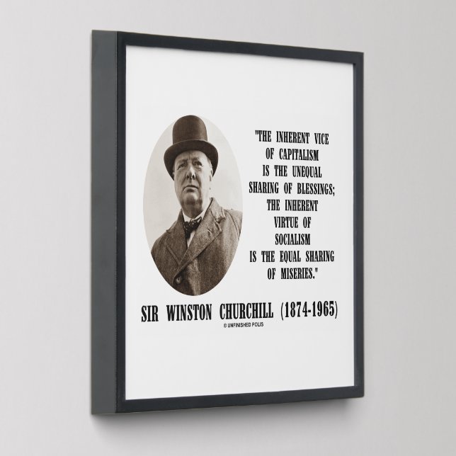 Churchill Inherent Vice Of Capitalism Virtue Quote Peel And Stick Photo Tile (Angled)