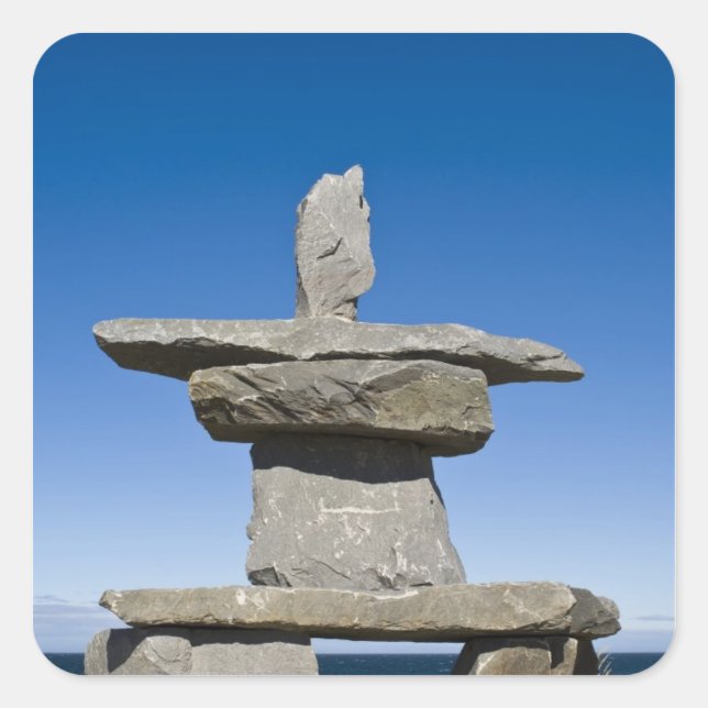 Churchill, Manitoba. Inukshuk Square Sticker (Front)