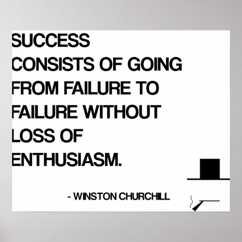 Churchill Motivational Quote _ Success Poster