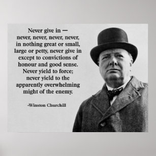 Churchill Never Give In Poster