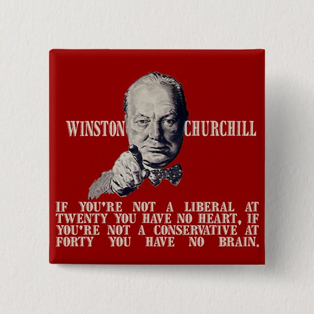 Churchill on Conservatives and Liberals Pinback Button (Front)