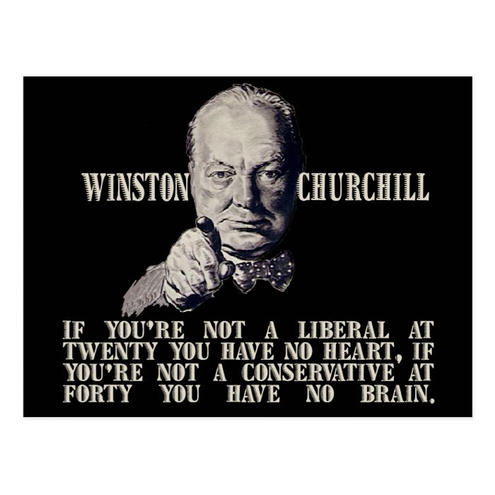 Churchill on Conservatives and Liberals Postcard