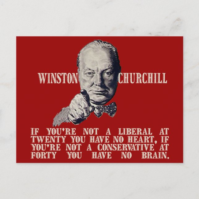 Churchill on Conservatives and Liberals Postcard (Front)