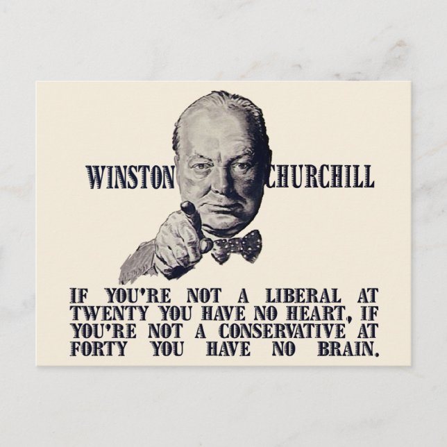 Churchill on Conservatives and Liberals Postcard (Front)