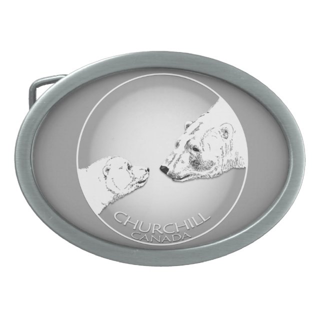 Churchill Polar Bear Belt Buckle Bear Art Buckles (Front)