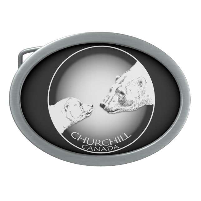 Churchill Polar Bear Belt Buckle Bear Art Buckles (Front)
