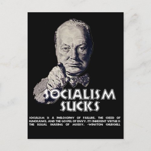 Churchill Quote  Socialism Sucks Postcard